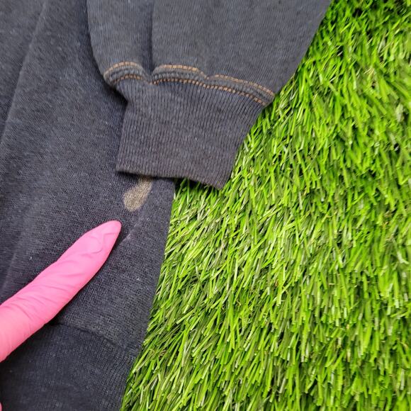 Vintage 80s Hands-Off 1/4 Zip Collard Sweater Womens L 20x21 Boxy Cropped USA - Picture 5 of 10